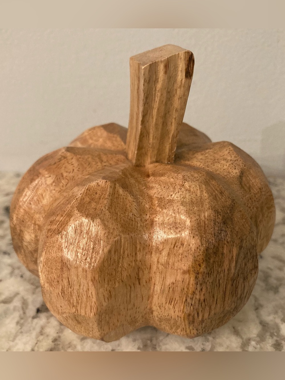 Hand Carved Solid Wood Rustic Pumpkin